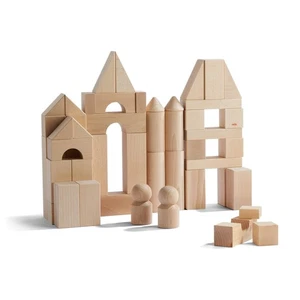 Haba 60 Piece Building Block Set Natural Beech Wood For Kids Ages 1 To 8 - Picture 1 of 9