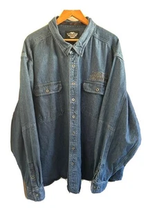 Harley Davidson Motorcycles Denim Jacket Size 5XL VGC - FREE & FAST POST! - Picture 1 of 3