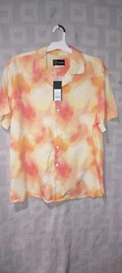 Men's Button Up Shirt Sleeve Tie Dye L - Picture 1 of 5