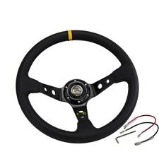 350MM Racing Steering Wheel & Horn Fit For 6 Hole Car Steering Wheel Hub Adapter