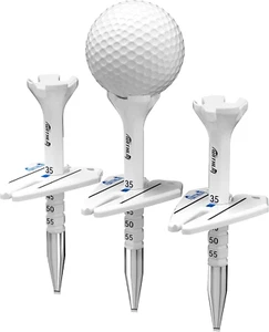 Golf Tees Plastic, Unbreakable Long Golf Tees 3 1/4 with Height Markers & Visual - Picture 1 of 9