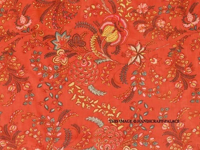 10 Yard Indian Cotton Handmade Print Fabric Sanganeri Hand Block Printed Fabric - Image 1 of 4