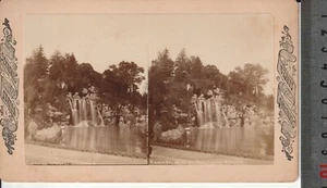 Photo albumine Stéréo FORMAT ATYPIQUE 11X17cm 1870 BOIS DE BOULOGNE - Picture 1 of 1