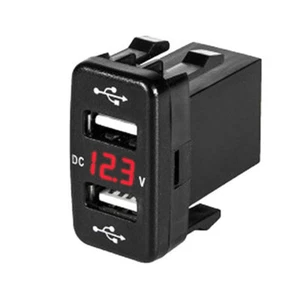 Nuevo 12V Dual Puertos USB Cargador de Coche Enchufe Adaptador Voltímetro Pantalla Para Toyota - Imagen 1 de 7
