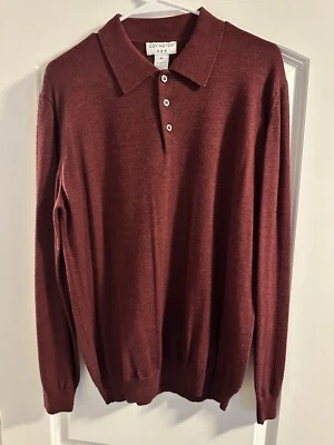 Covington Merino Wool Polo M Red Long Sleeve Shirt Unisex - Image 1 of 3