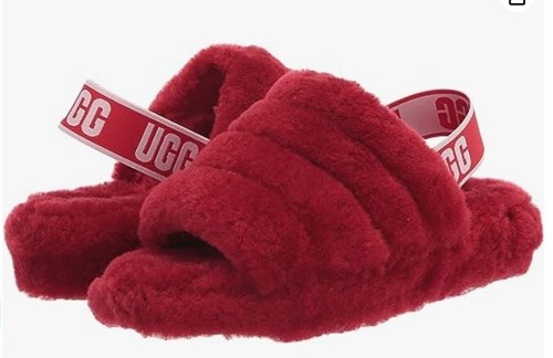 UGG Pantofole Donna Bellissime Fluff Yeah Slides Colore Rosso Taglia US 8 