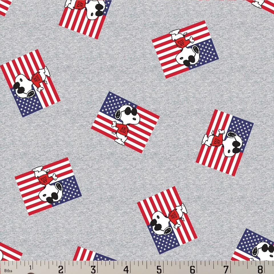 Joe Cool Snoopy Peanuts Patriotic Cotton Fabric Springs Creative - Image 1 of 1
