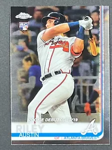 AUSTIN RILEY RC 2019 Topps scheda rookie aggiornamento cromato #61 Atlanta Braves - Foto 1 di 2
