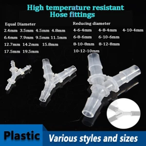 Y-Piece Hose Joiner Plastic Fitting  Pipe Tubing  Barbed Connector Air Fuel Wate - Picture 1 of 37