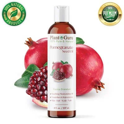 PLANT GURU Pomegranate Seed Oil 8 oz. Cold Pressed Unrefined 100% Pure For Skin Face Hair