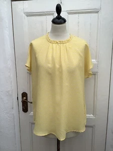 BENETTON LADIES VINTAGE YELLOW SUMMER TOP BLOUSE M - Picture 1 of 8