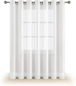 MEMIAS Extra Wide 1 Window Sheer Elegant Voile Curtain with Grommets for All Roo - Picture 1 of 9