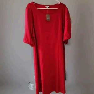 JILL STUART ๐ Red Aline,Dress With Baloon Sleves New With Tags. 1/2 Price Sale - Picture 1 of 5