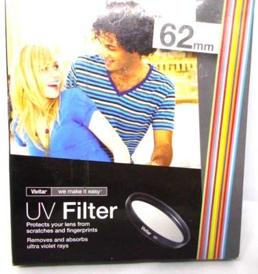 Vivitar UV-62 62 mm Filter new in box, sealed, damaged box - Image 1 of 2