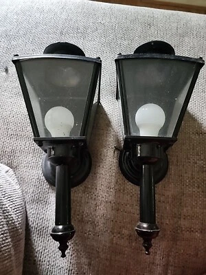  Two-Light Exterior Wall Lantern, Matte Black Finish - Image 1 of 4