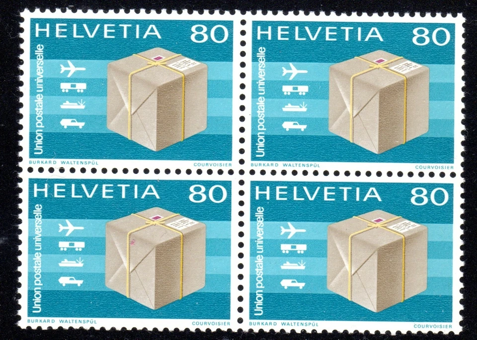 1976-95 Switzerland SC# 9011-For the Intl. Bureau of the UPU - Block of 4 - M-NH - Image 1 of 1