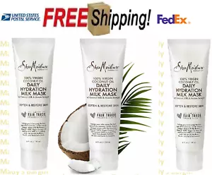 3 Packs Shea Moisture 100% Virgin Coconut Oil Daily Hydration Milk Mask 4 Oz - Picture 1 of 7