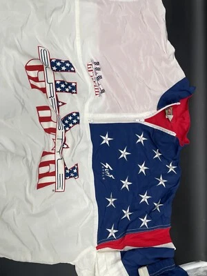 Vintage 1980S Surf Style Quarter Zip Windbreaker Usa Themed One Size Fits All - Image 1 of 4