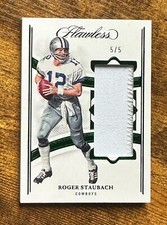 2022 Panini Flawless Emerald Patch #P-RS Roger Staubach 5/5 #X7213
