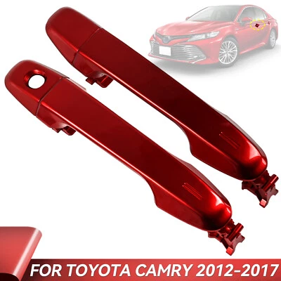 Manijas de puerta exteriores rojas 2 piezas para Toyota Camry 2012 2013 2014 2015 2016 2017. Foto 1 de 4