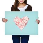 A2 | Rose Petal Love Heart Flowers - Size A2 Poster Print Photo Art Gift #2085