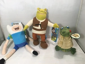 3 Plush Toys Set – Shrek / Finn – Adventure Time / Aussie Crocodile (D22) - Picture 1 of 12