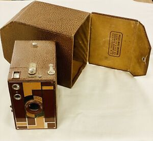 Vintage Kodak Beau Brownie nr Aparat 2A - oryginalny Flip Top Box Too