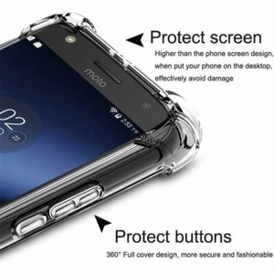 For Moto G Stylus/Power/Play 2021 Crystal Clear Shockproof Silicone Cover Case - Picture 1 of 10