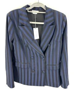 Lovers + Friends Noemi Blazer Size XS Navy Blue Black Stripe Revolve NWT - Picture 1 of 9