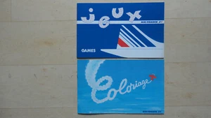 2 PLAQUETTE DE JEUX  AIR FRANCE COMPAGNIE AERIENNE AIRLINE COLORIAGE JEUX GAMES - Picture 1 of 2