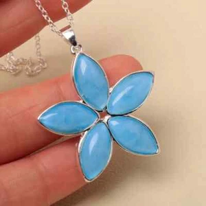 Boho Style Elegant Silver Plated Large Flower Pendant Necklace Women's Jewelry - Picture 1 of 5