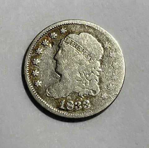 1833 Bust 1/2 10C (#14500) VG cleaned Cover