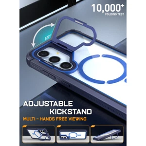 For Samsung Galaxy S24 Case Hybrid Rugged Clear Built-in Camera Stand Cover Blue - Picture 1 of 6