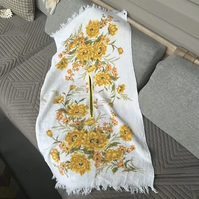 Vintage Cannon Bath Towel Poncho Bath Wrap Yellow Floral Towel Decorators - Image 1 of 4