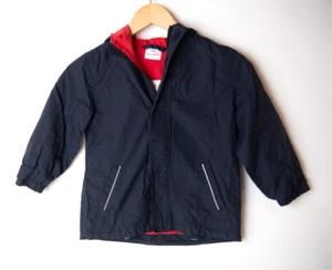 Hanna Andersson Rain Jacket Size 4T EU 110 Navy Lined Nylon Windbreaker Hooded - Picture 1 of 8