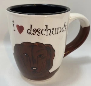I Love Daschunds Coffee Mug Rescue Me Now Ceramic Collectible - Imagen 1 de 11