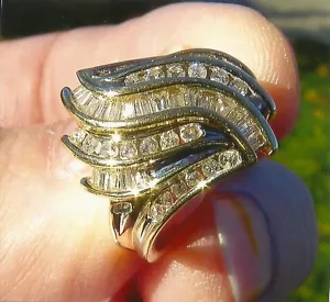 MUTTERTAGSGESCHENK RUND UND BAGUETTE DIAMANT 14 K GELBGOLD GRÖSSE 6 GESCHENKBOX - Bild 1 von 4