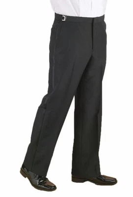 Black Flat Front Satin Stripe Tuxedo Pant - 100% Wool! - Image 1 of 4