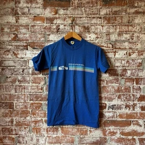 Vintage Indianapolis 500 T-Shirt Velva Sheen small 70s 80s USA Rainbow Graphics - Picture 1 of 6