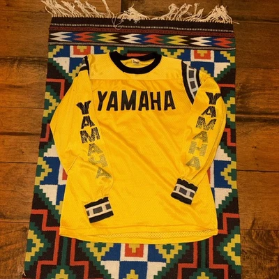 70s Yamaha motorcycle Shirt Vintage Jersey motocross medium distressed gussets - Image 1 of 4
