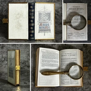 Antique c1875 Miniature Pocket Book Of Common Prayer Leather Bible Interest - Imagen 1 de 14