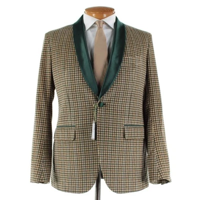 Chaqueta para fumar de algodón Sartorio Kiton nueva con etiquetas talla 50R (40R EE. UU.) tostada/marrón/verde/azul Foto 1 de 4