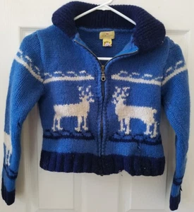 Vtg The Limited Reindeer Zip Front Cardigan Sweater For Crafting Repurpose Holes - Picture 1 of 7