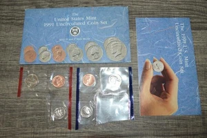 1991 US Mint Philadelphia & Denver Coins Uncirculated (OGP) 4 Coins ! - Picture 1 of 2