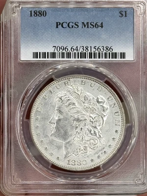 1880 PCGS MS64 Morgan Dollar with - Blast White Nice Luster - "Great Eye Appeal" - Image 1 of 4