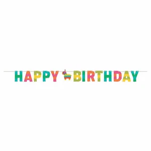 Fiesta Fun Happy Birthday Banner, Party Decor, 1 Piece - Picture 1 of 1