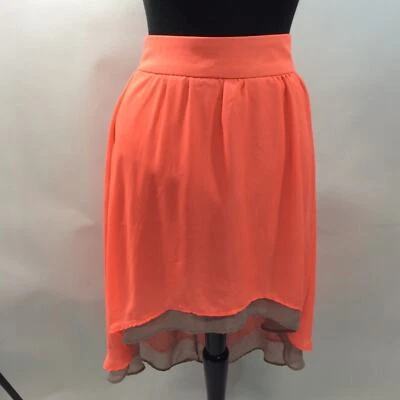 Falda Charlotte Russe Grande Alta Baja Naranja Taupe Foto 1 de 4