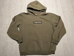 AUTHENTIC Supreme Box Logo Olive Green Pullover Hoodie Sz XXL Made In the USA