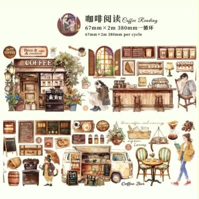 Girls Life Scene PET Tape Stickers Journal Album Card Decorative Tape Scrapbook - Image 1 of 4