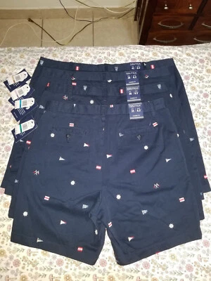 Nautica 8.5" 1983 Retro Critter Embroidered Flags Navy Deck Shorts (35 36 38 42) - Image 1 of 4